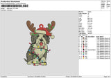 Dog Xmas 1212 Embroidery File 6 sizes
