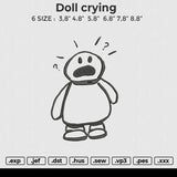Doll crying Embroidery File 4 size