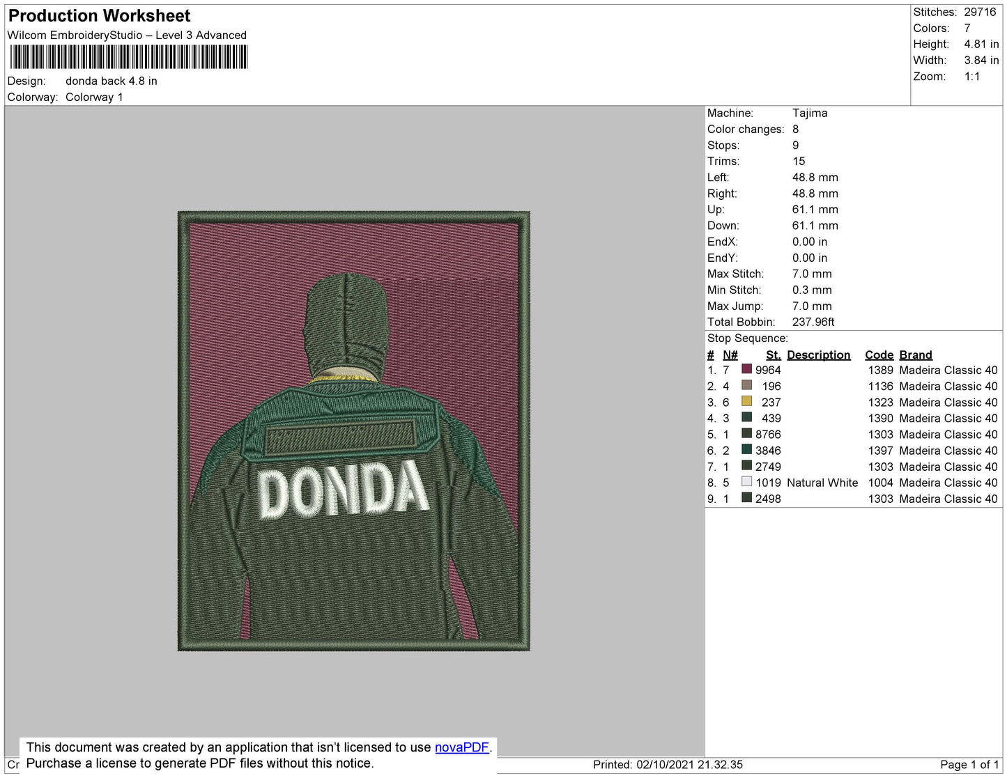 Donda Beck Embroidery