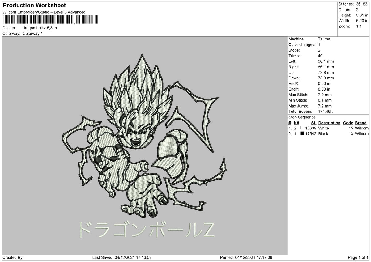 Dragon Ball v3 Embroidery