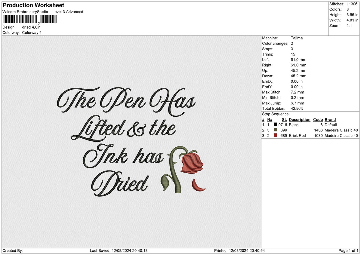 Dried Embroidery File 6 size