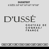 Dussetext Embroidery File 6 sizes