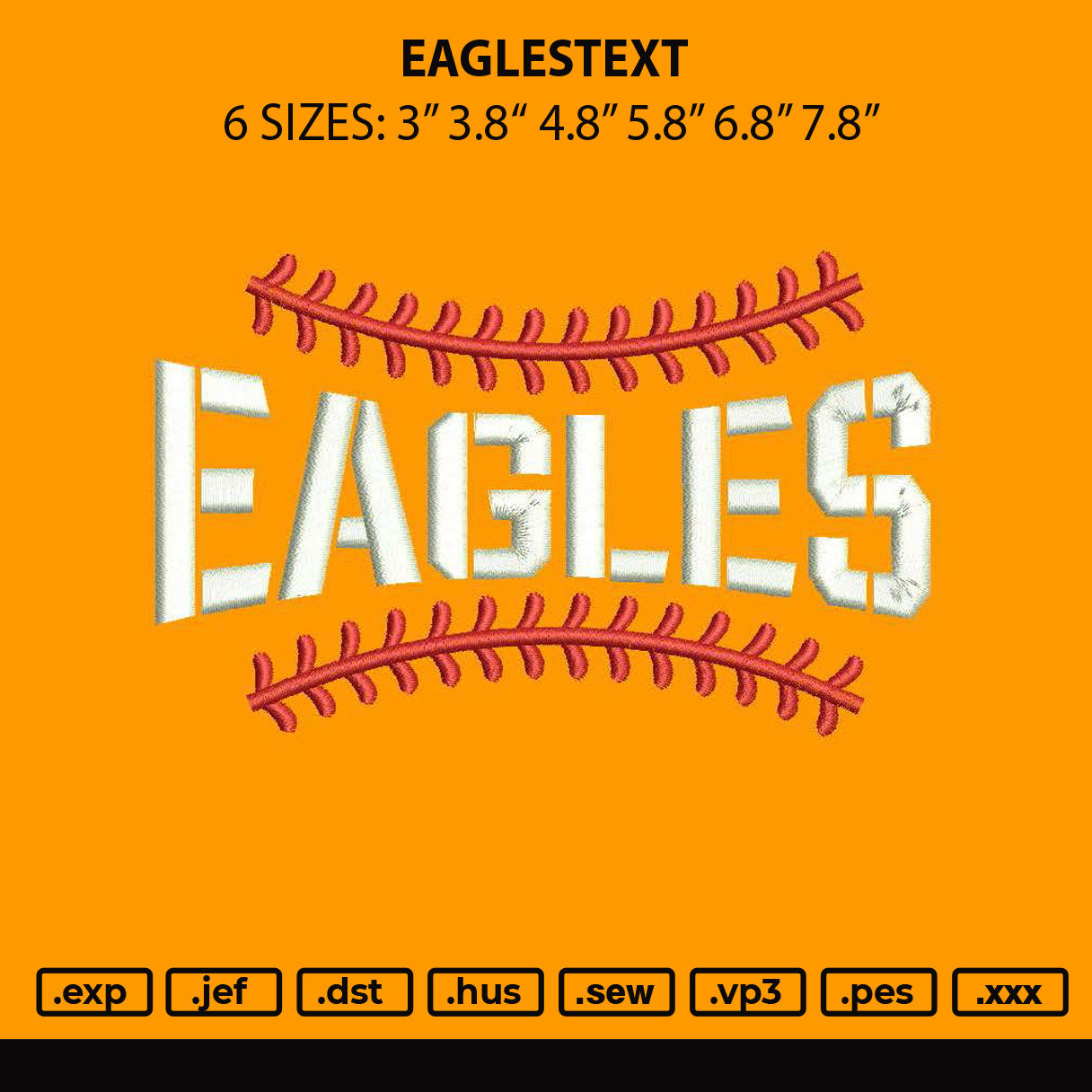 Eaglestext 3011 Embroidery File 6 sizes
