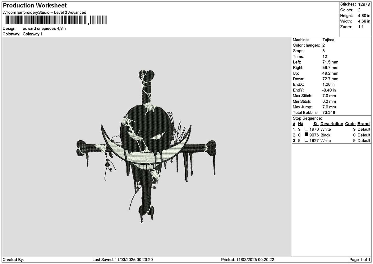 Edward 1103 Embroidery File 6 sizes