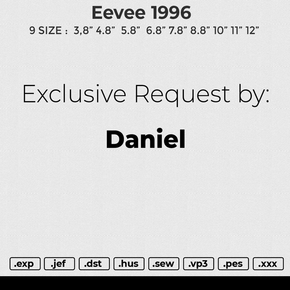Eevee 1996 Embroidery File 8 size