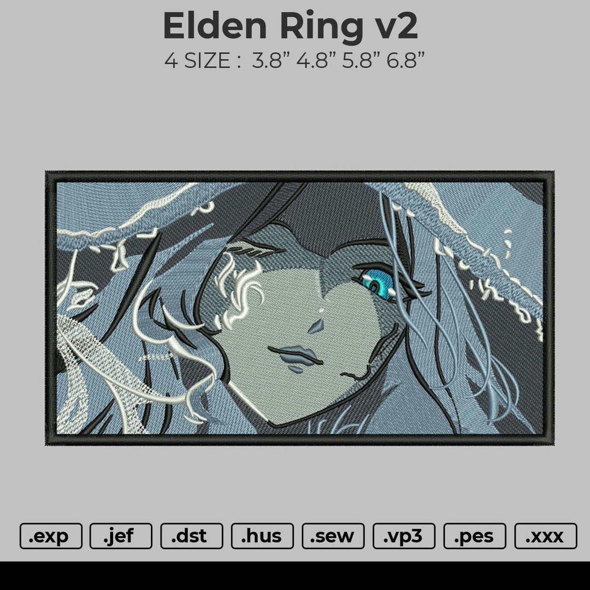 Elden Ring V2 Embroidery File 4 size