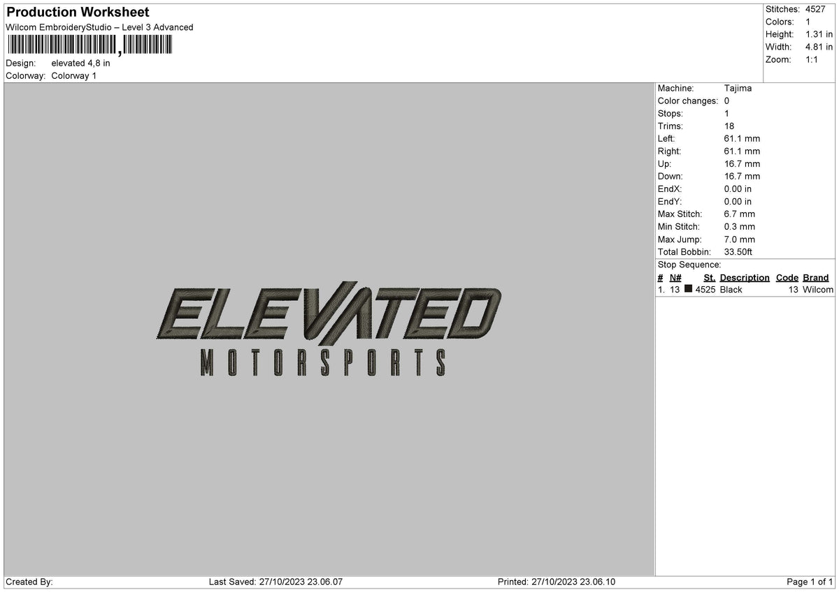 Elevated Embroidery File 6 sizes