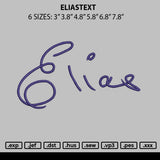 Eliastext Embroidery File 6 sizes