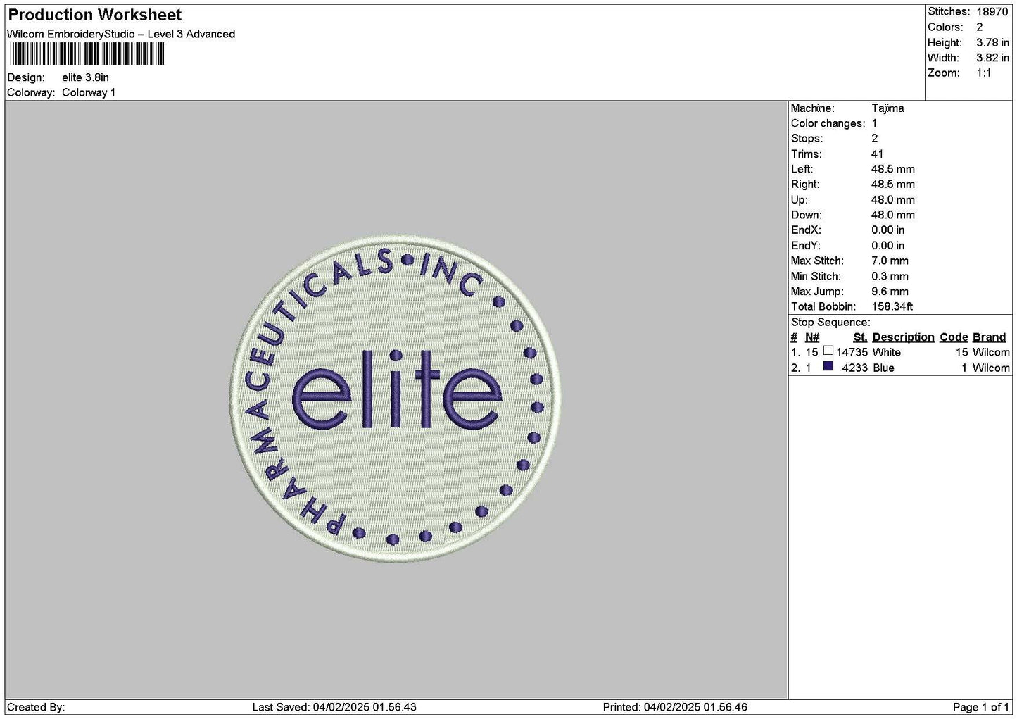 Elitecircle Embroidery File 6 sizes