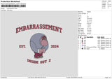Embarrassement Text Embroidery File 6 size