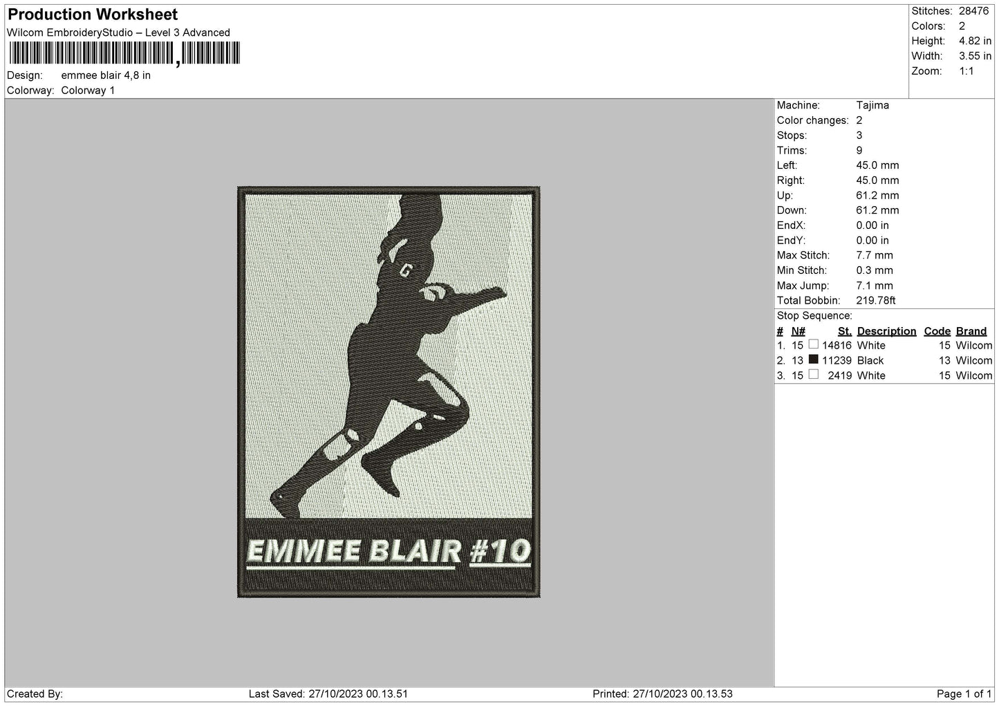 Emmee B Embroidery File 6 sizes