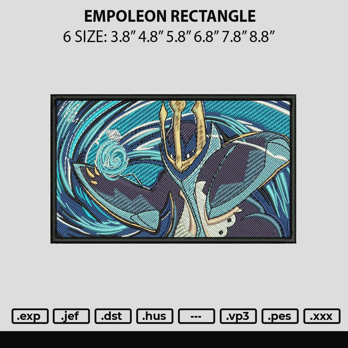 Empoleon Rectangle Embroidery File 6 sizes