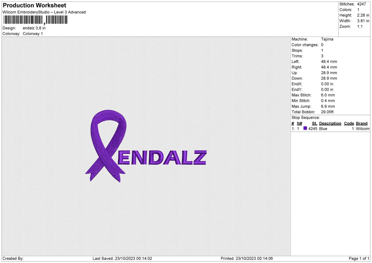Endalz Embroidery File 6 size