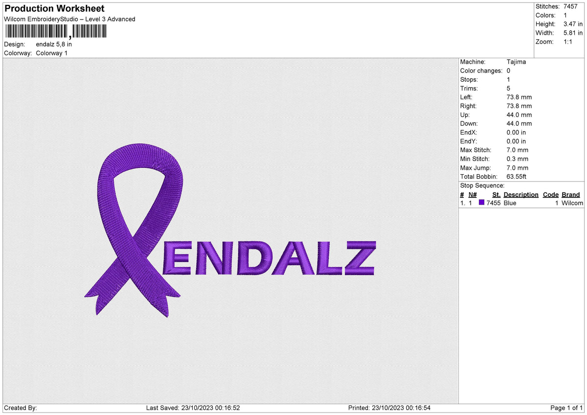 Endalz Embroidery File 6 size