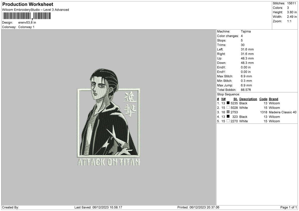 Erenv5 Embroidery File 6 sizes