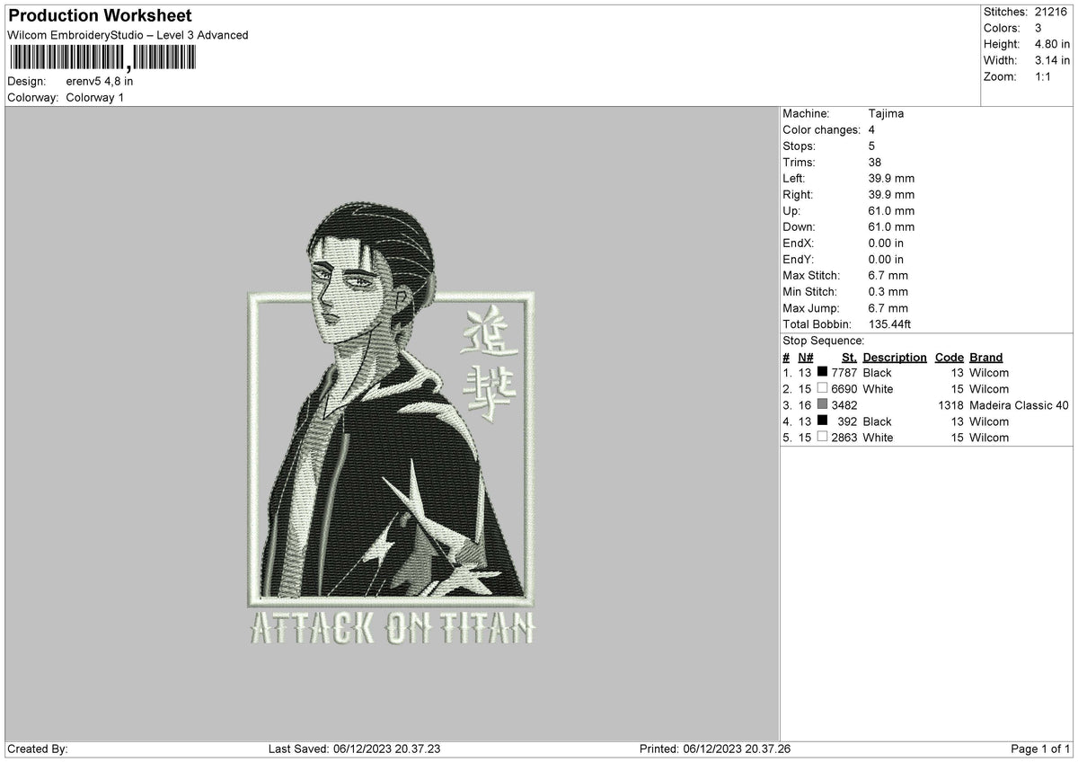Erenv5 Embroidery File 6 sizes