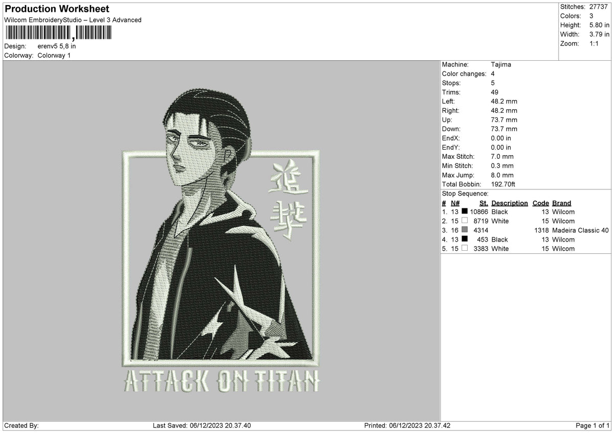 Erenv5 Embroidery File 6 sizes