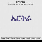 Eritrea Embroidery File 6 size