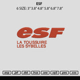 Esf Embroidery File 6 sizes