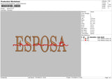 Esposa Text Embroidery File 6 sizes