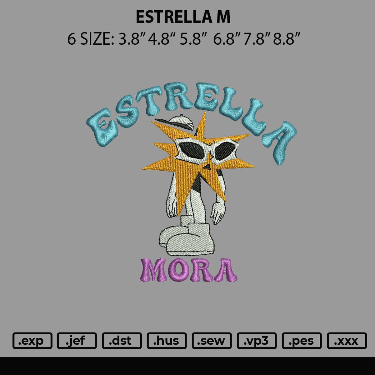 Estrella M Embroidery File 6 sizes