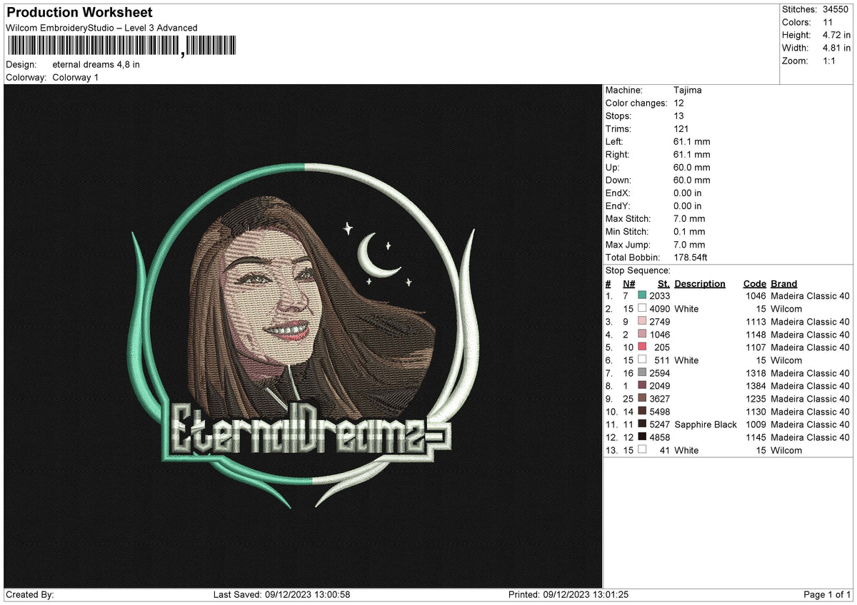 Eternal Dreams Embroidery File 6 size