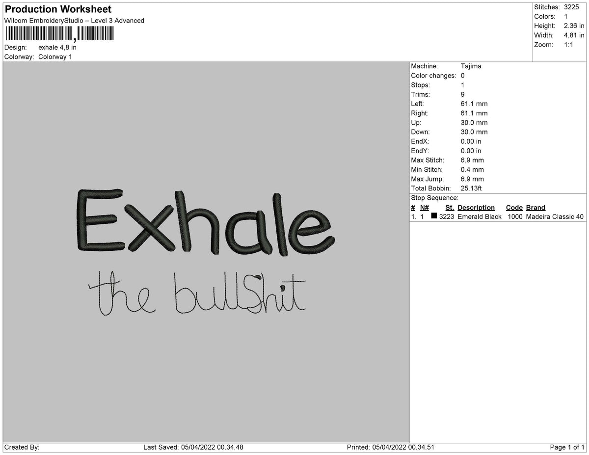 Exhale Embroidery