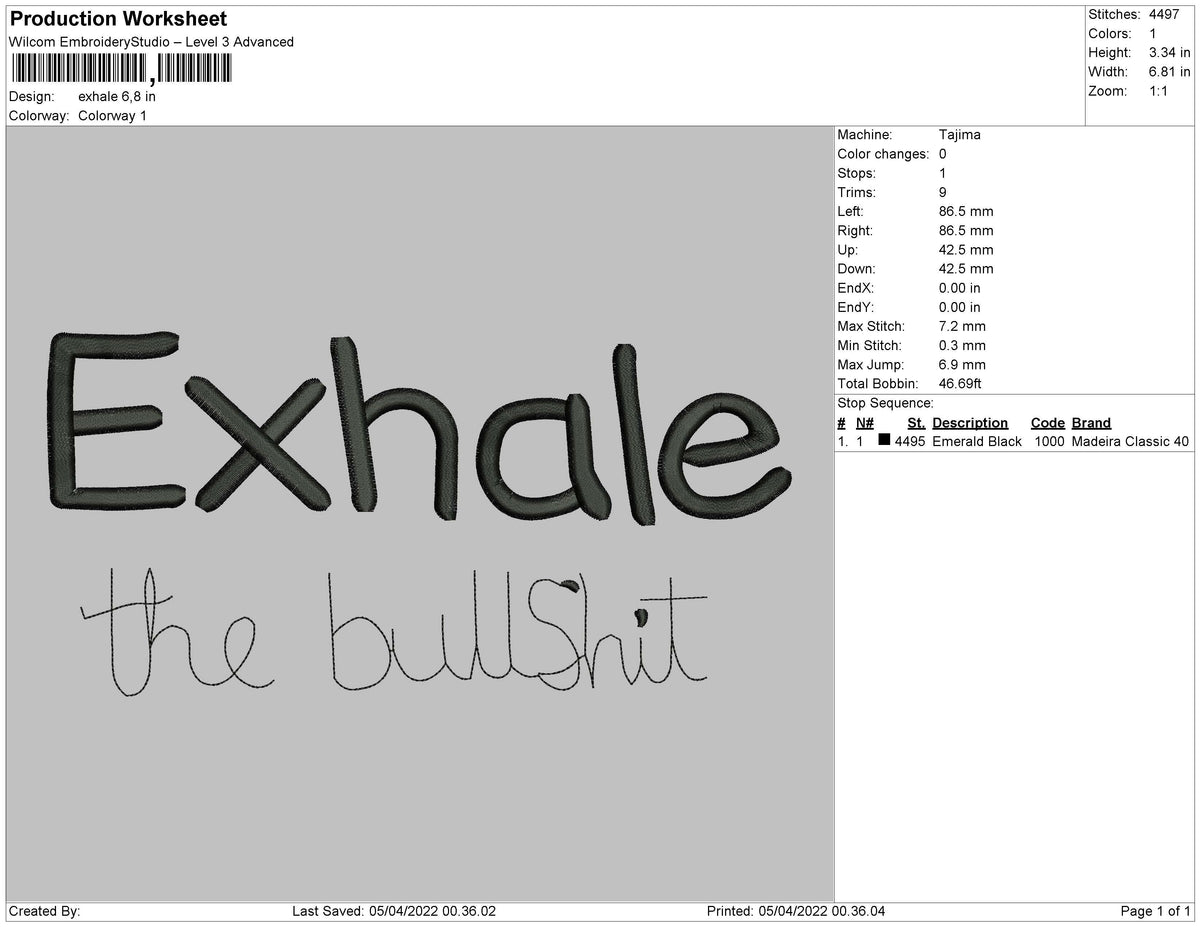 Exhale Embroidery