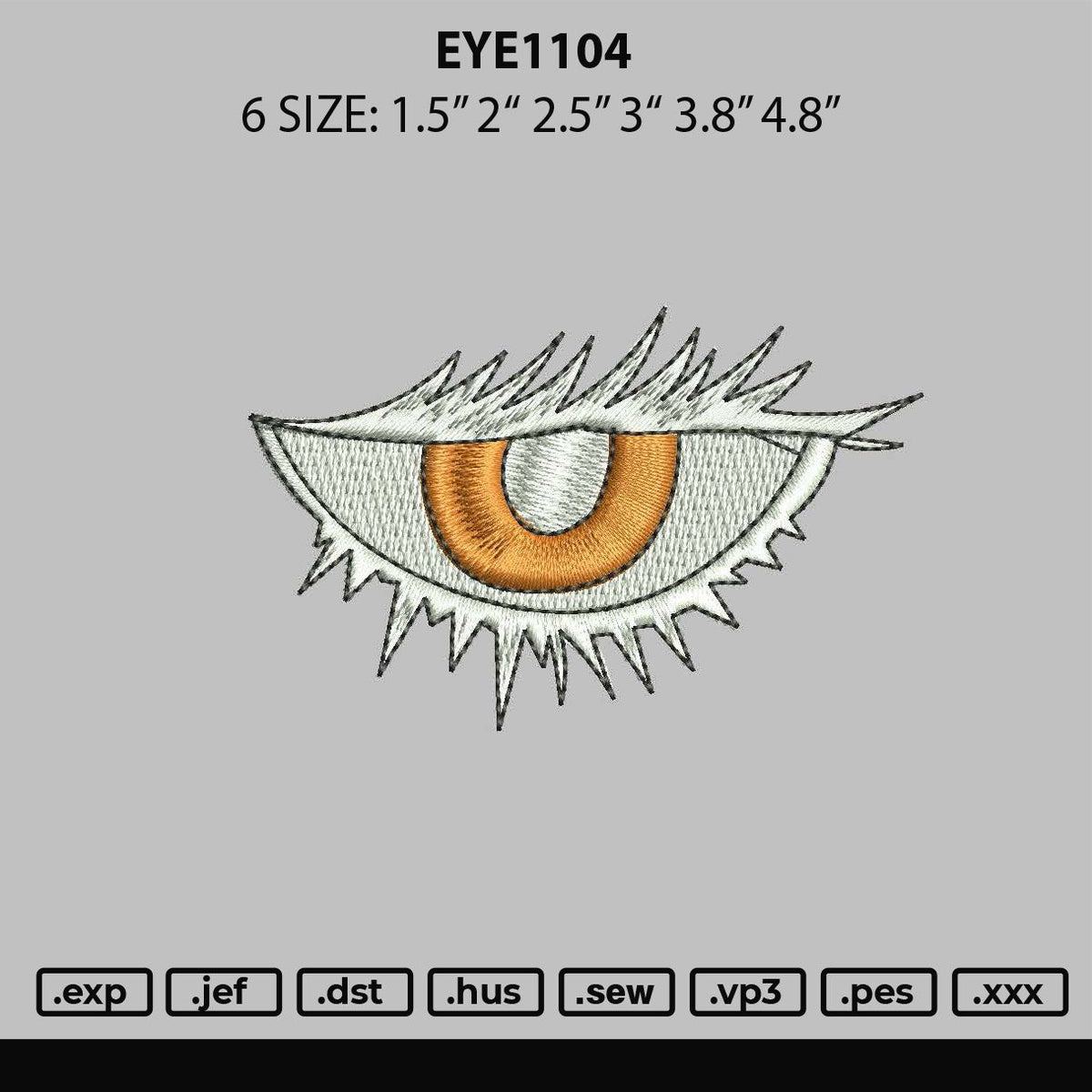 Eye1104 Embroidery File 6 sizes