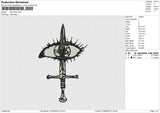 Eye blade Embroidery File 6 size