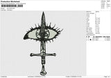 Eye blade Embroidery File 6 size