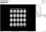 Faces Embroidery File 6 sizes
