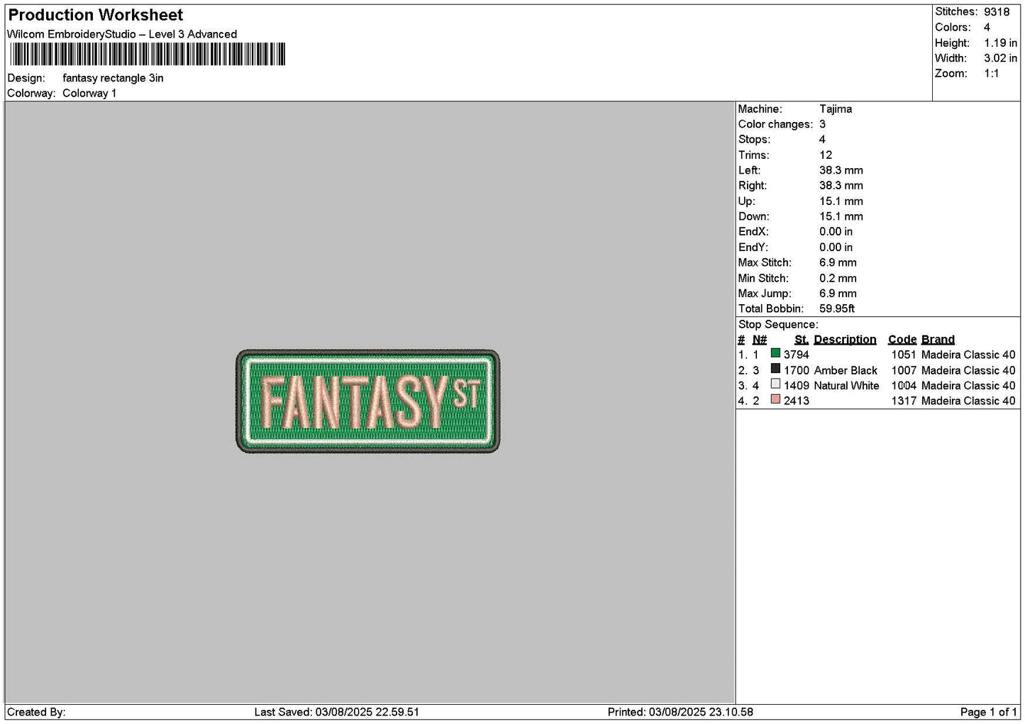 Fantasytext Embroidery File 6 sizes