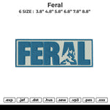 Feral Embroidery File 6 size