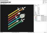 Fighter jet Embroidery File 6 size