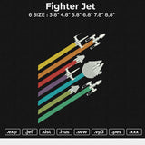 Fighter jet Embroidery File 6 size
