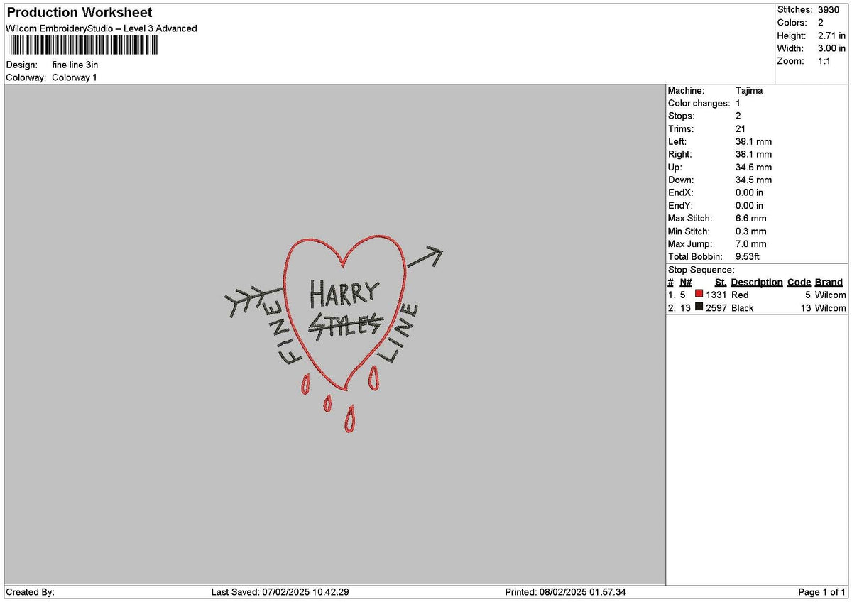 Finelinetext Embroidery File 6 sizes