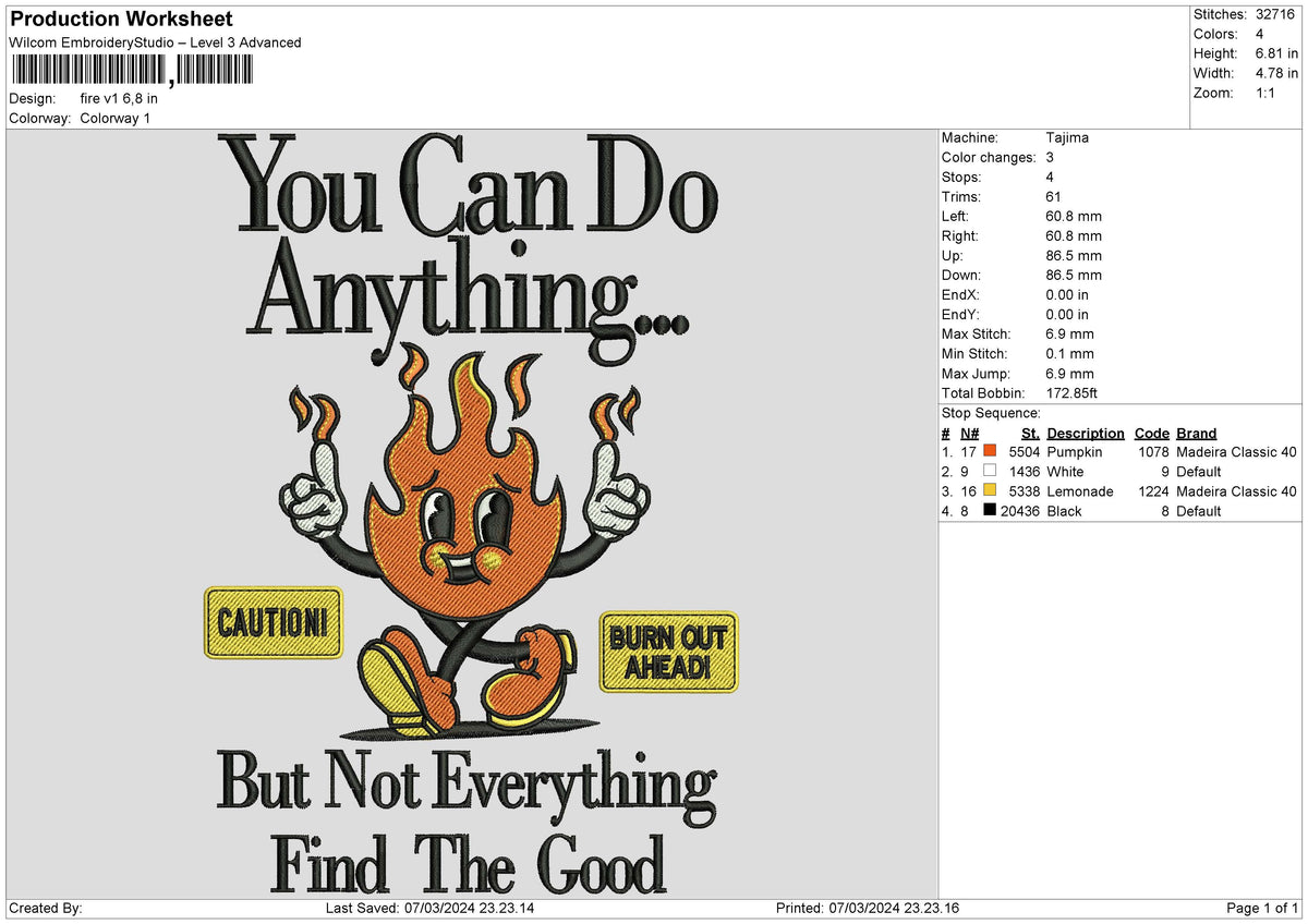 Fire V1 Embroidery File 6 sizes