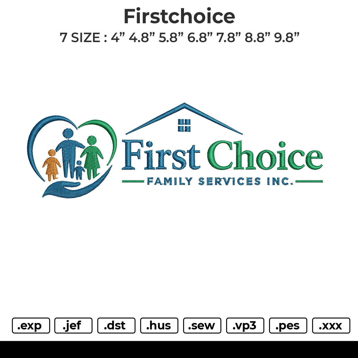 firstchoice Embroidery File 6 sizes