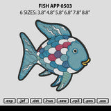 Fish App 0503 Embroidery File 6 sizes
