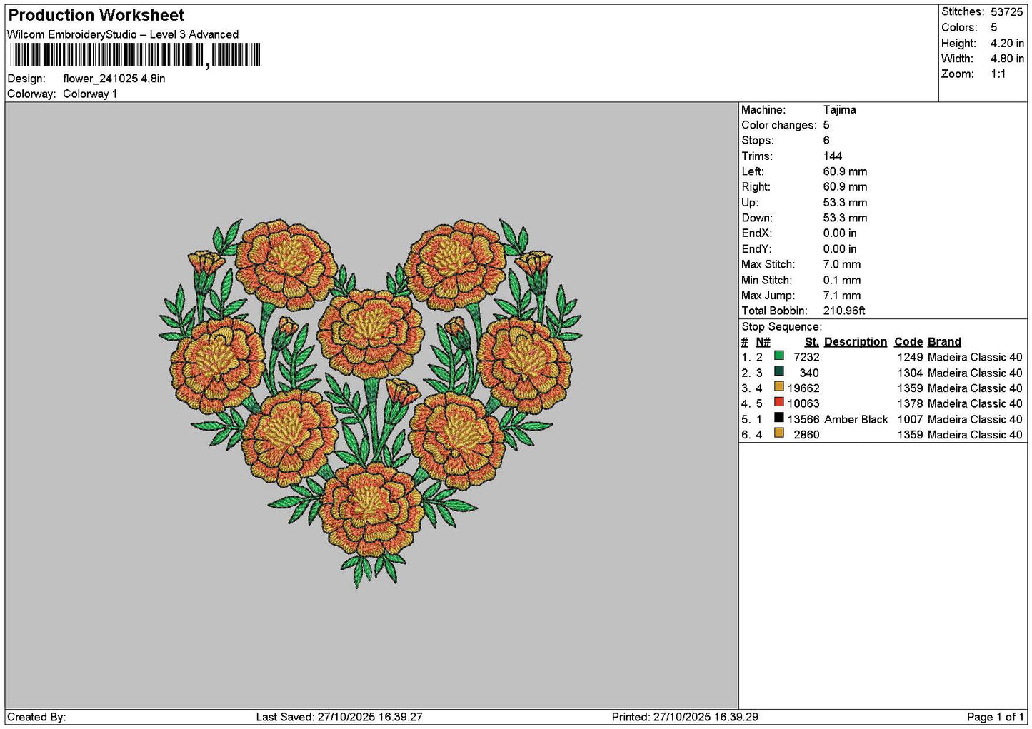Flowers 2410a Embroidery File 6 sizes