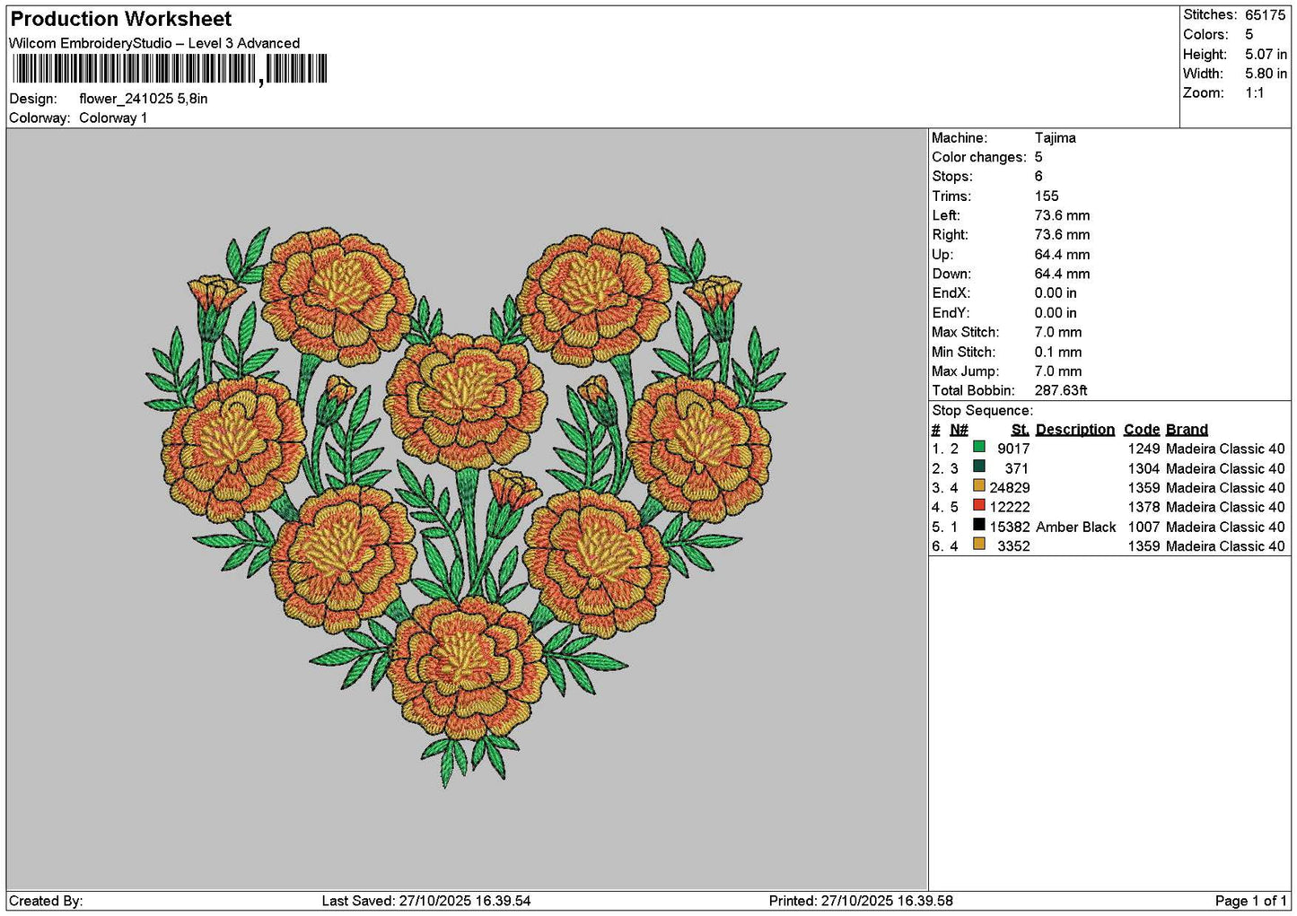 Flowers 2410a Embroidery File 6 sizes