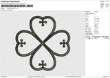 Flower logo puff Embroidery File 6 size