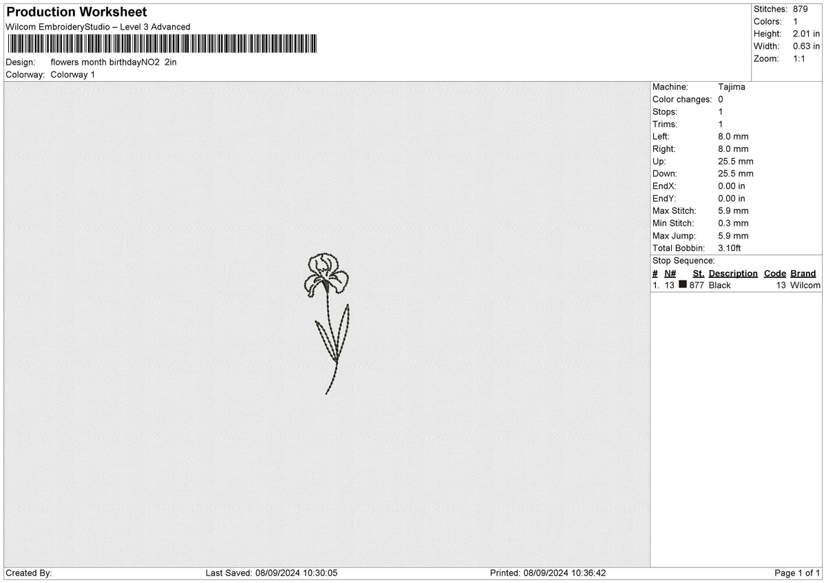 flowers month birthday Embroidery File 12 size