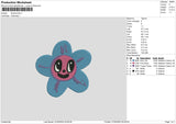 Flower Smile Embroidery File 6 sizes