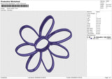 flowers sketch Embroidery File 6 size