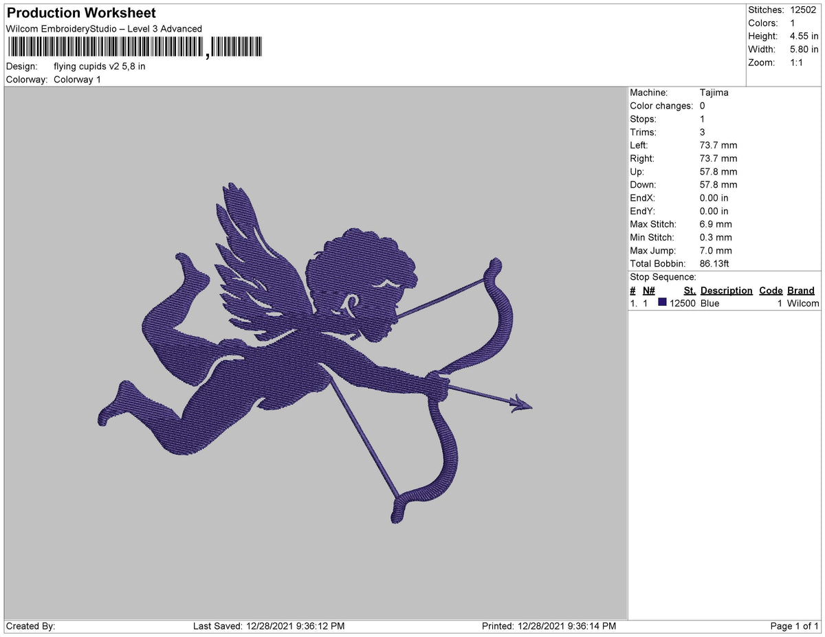 Flying Cupids v2 Embroidery