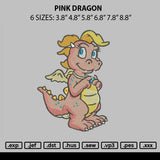 Pink Dragon Embroidery File 6 sizes