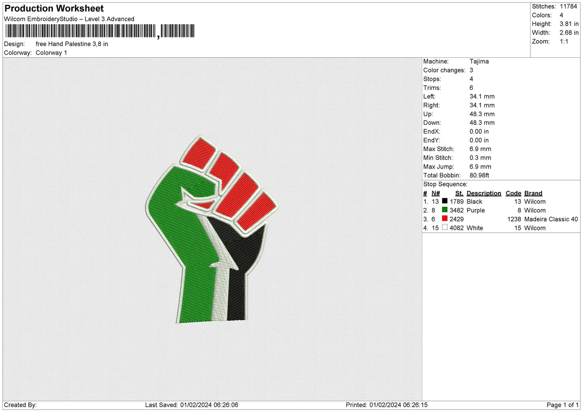 free hand Arabic Embroidery File 6 size