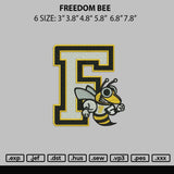 Freedom Bee Embroidery File 6 sizes